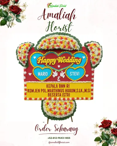 Karangan Papan Bunga Pernikahan di Sumubkidul